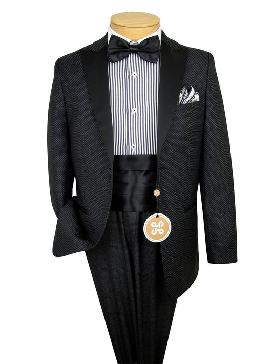 PinoPorte 39632 Boy's Dinner Jacket - James - Neat - Black