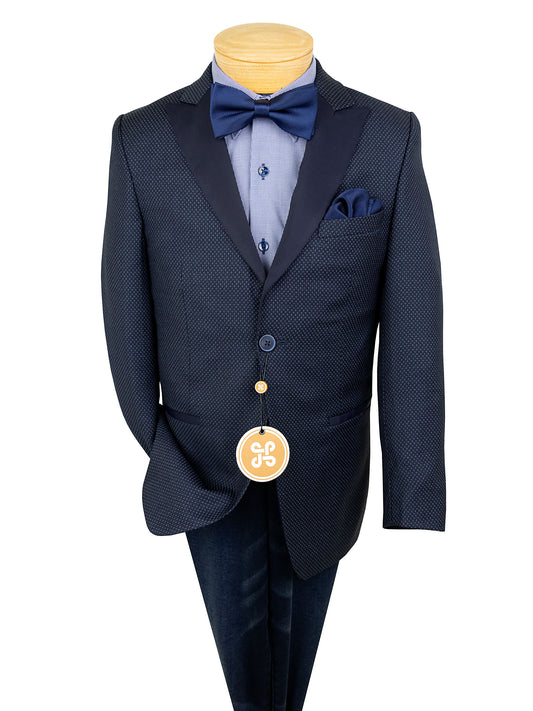 PinoPorte 39639 Boy's Dinner Jacket - James - Neat - Navy