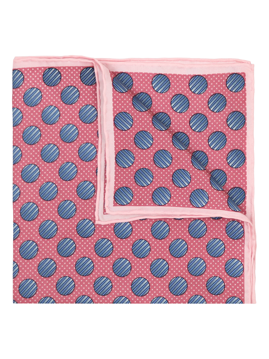 Heritage House 39684 Pocket Square - Neat - Pink/Grey