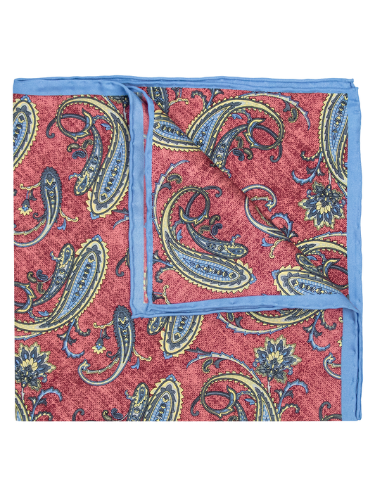 Heritage House 39689 Pocket Square - Paisley - Rose/Powder