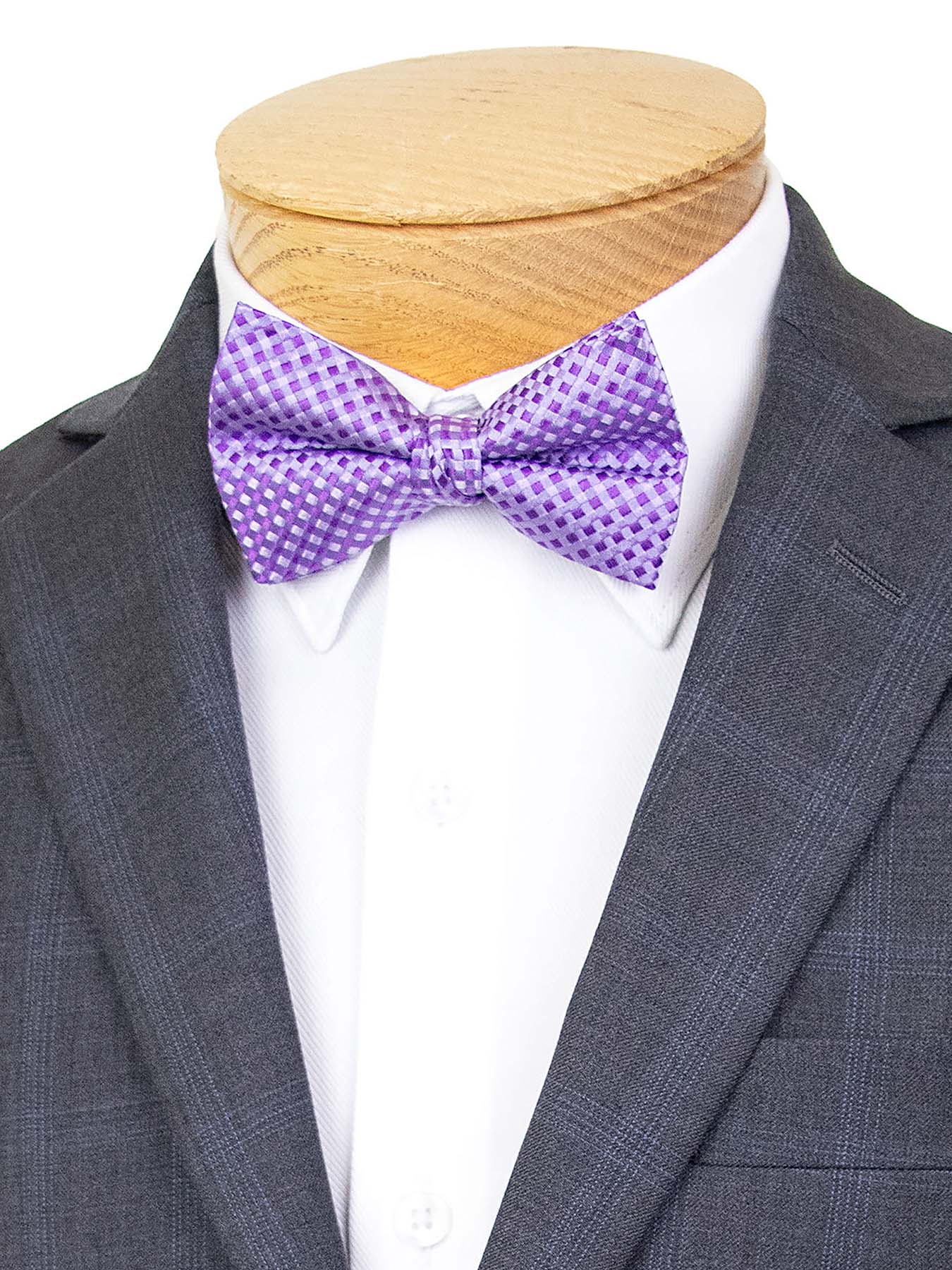 Tallia 39894 Bow Tie - Tonal Check - Purple