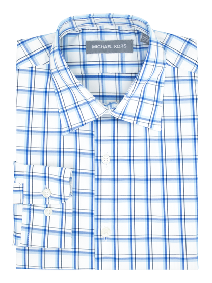 Michael Kors 39955 Boy's Dress Shirt - Plaid - Blue/White