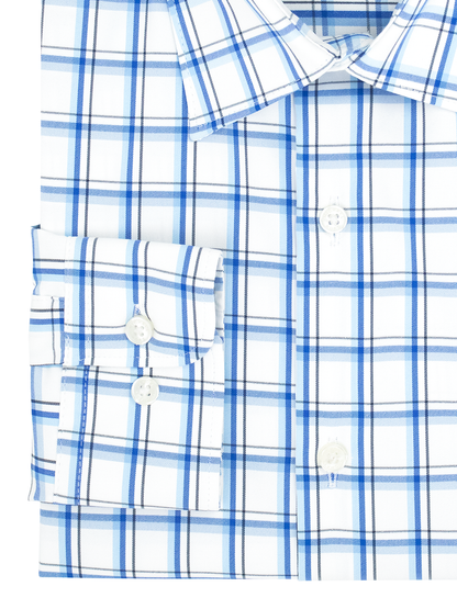 Michael Kors 39955 Boy's Dress Shirt - Plaid - Blue/White