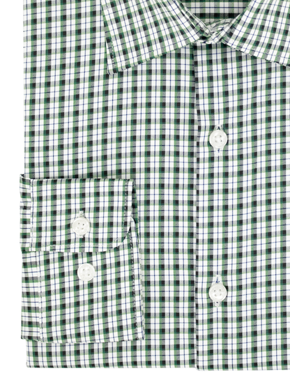 Michael Kors 39962 Boy's Dress Shirt - Plaid - Green/White