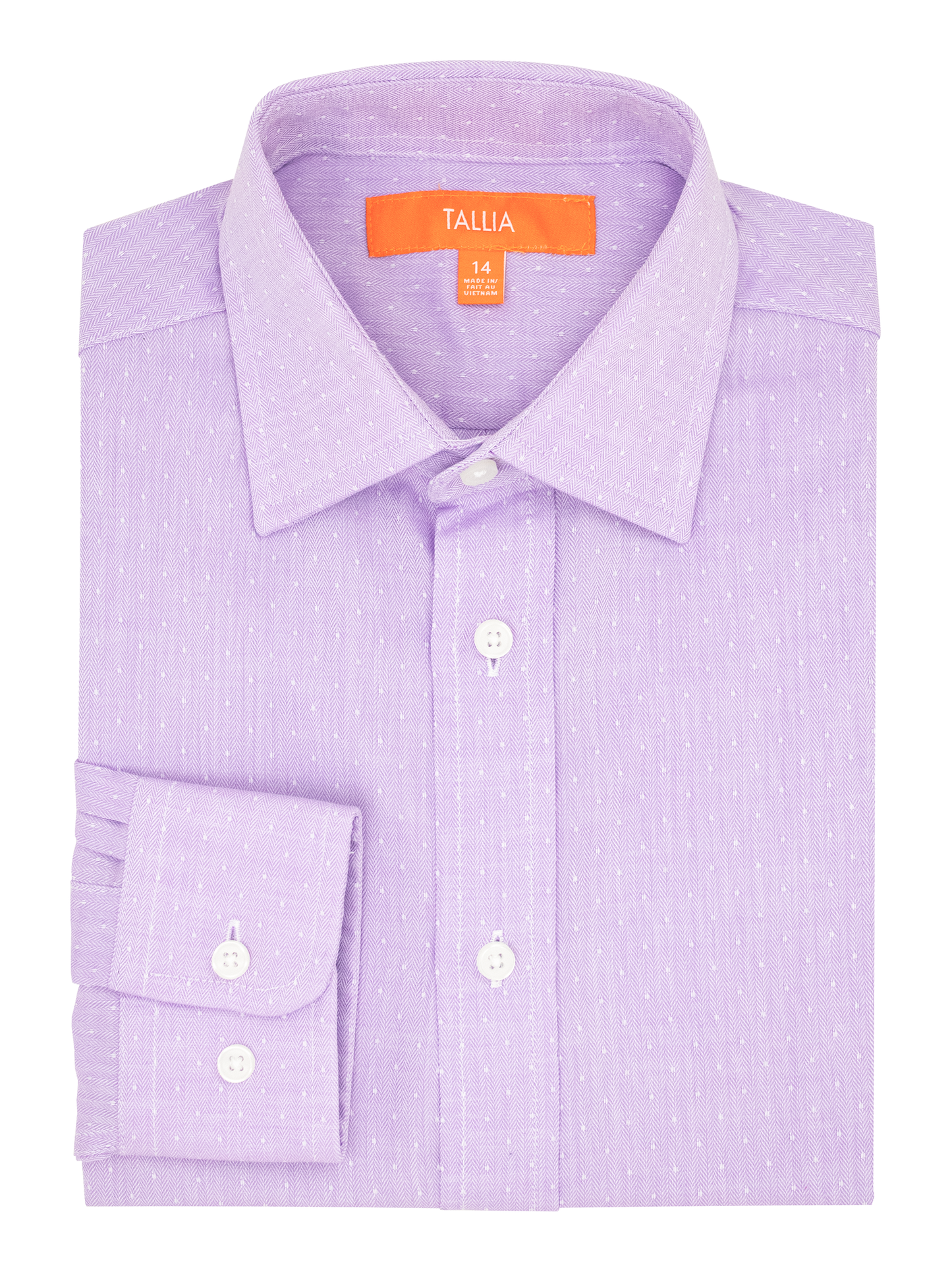 Tallia 39990 Boy's Dress Shirt - Herringbone Neat - Lavender