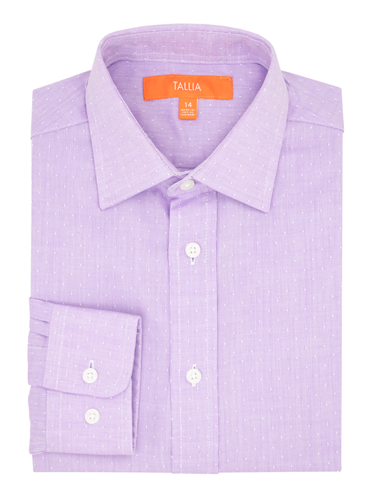 Tallia 39990 Boy's Dress Shirt - Herringbone Neat - Lavender
