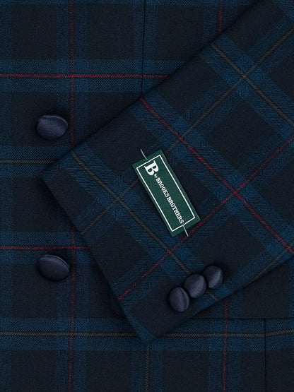 B by Brooks Brothers 40021 Boy's Dinner Jacket - Plaid - Navy