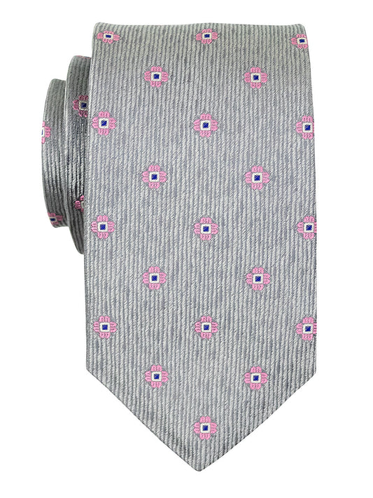Dion 40058 Boy's Tie - Neat - Silver/Pink