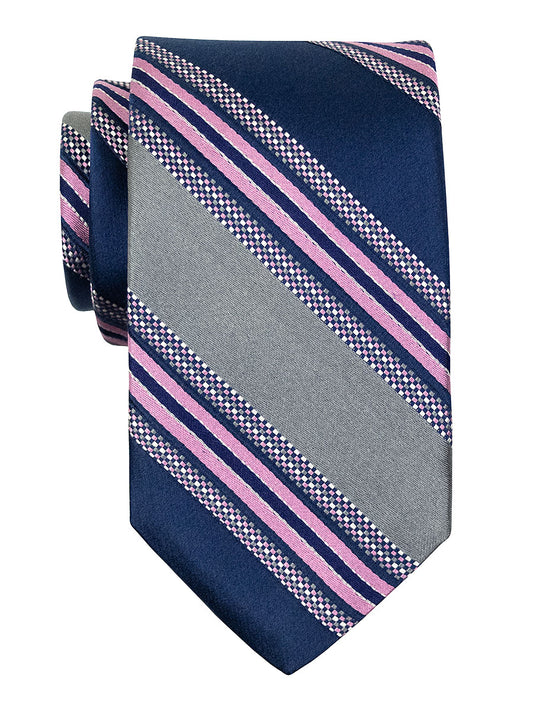 Dion 40081 Boy's Tie - Stripe - Navy/Grey
