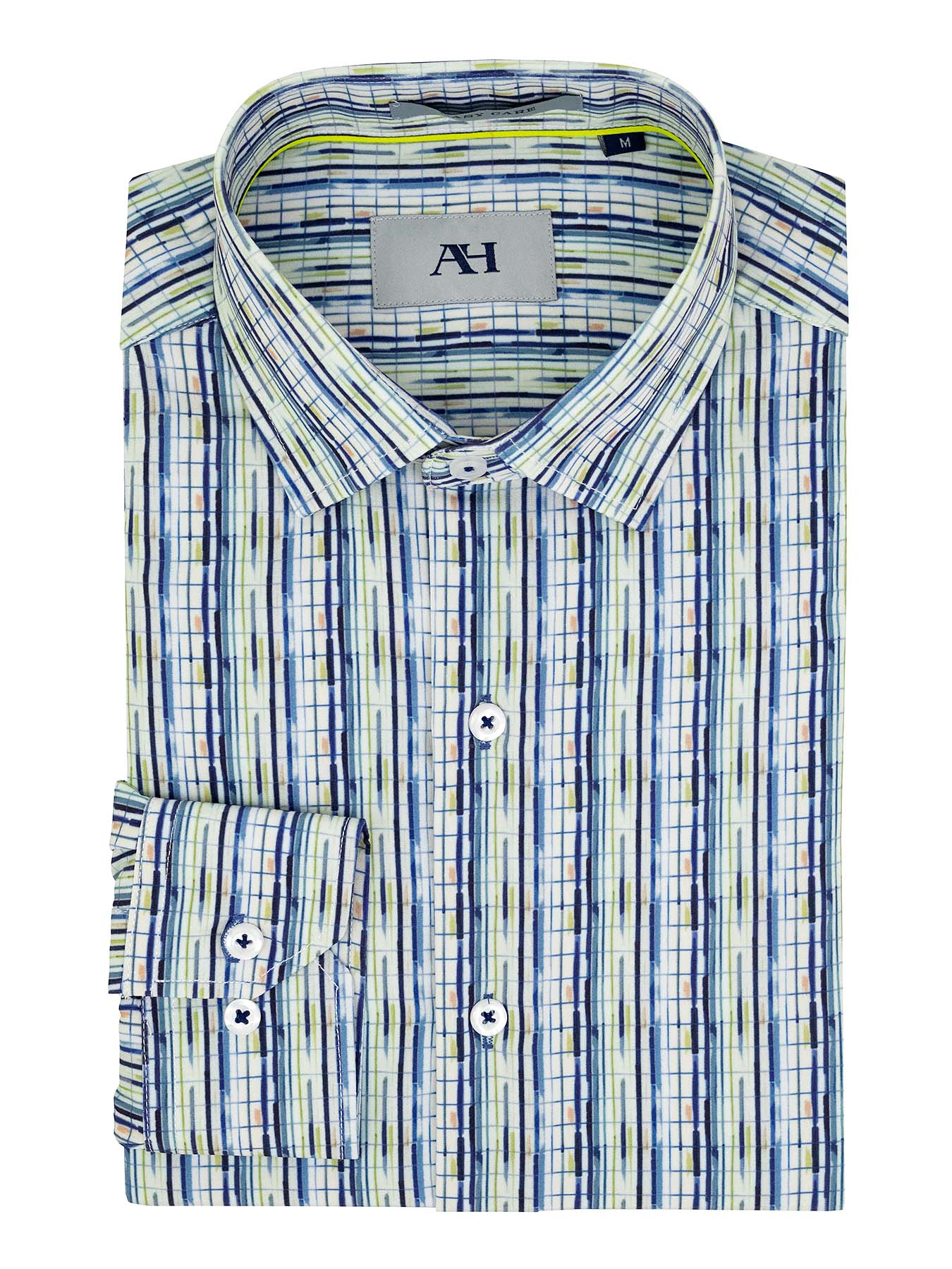 American Heritage 40171 Young Men's Long Sleeve Sport Shirt - Plaid - Blue/White