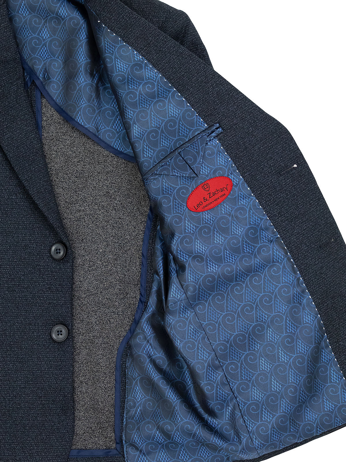 Leo & Zachary 40246 Boy's Suit - Speckled - Navy