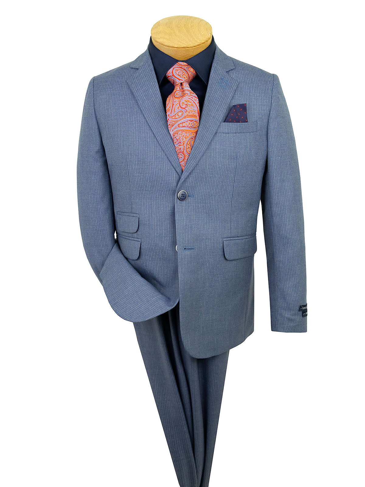 Leo & Zachary 40284 Boy's Suit - Check - Blue/Grey