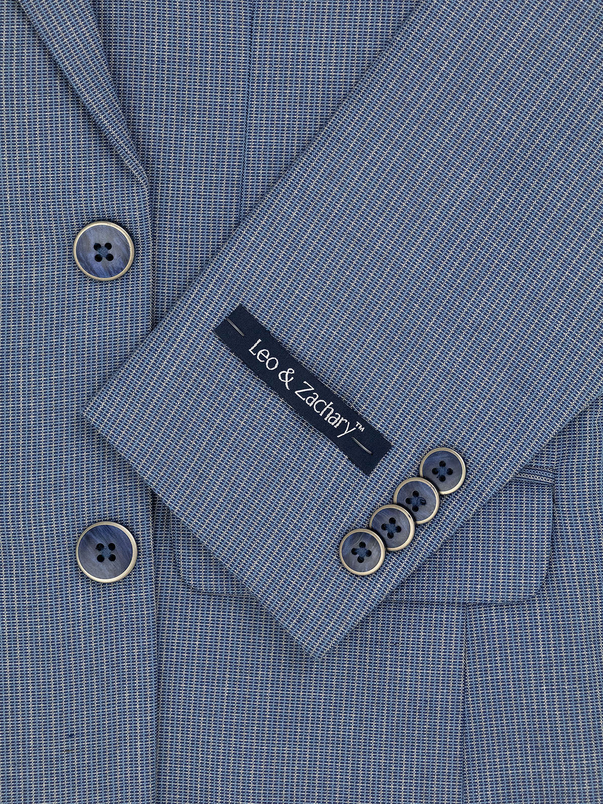 Leo & Zachary 40284 Boy's Suit - Check - Blue/Grey