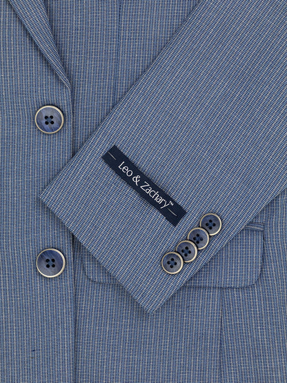Leo & Zachary 40284 Boy's Suit - Check - Blue/Grey