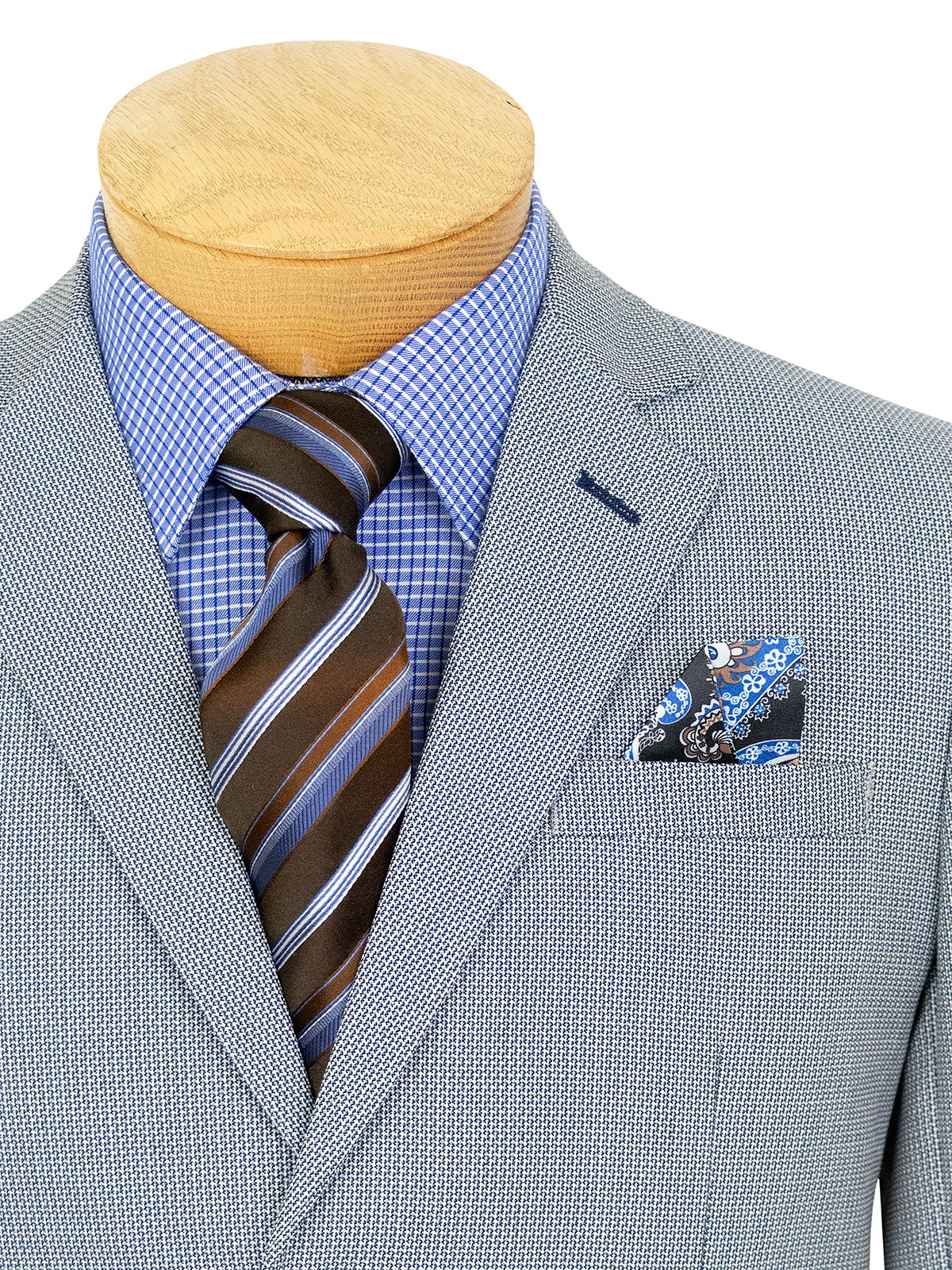 Leo & Zachary 40303 Boy's Suit - Basketweave - Navy/Silver