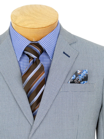 Leo & Zachary 40303 Boy's Suit - Basketweave - Navy/Silver