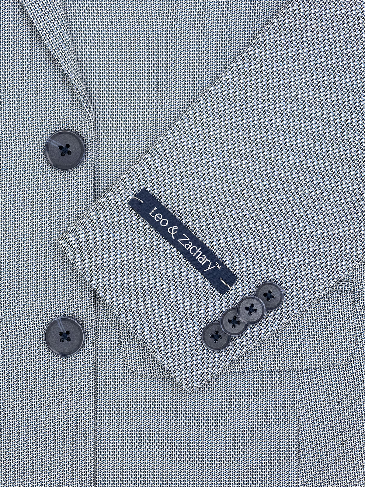 Leo & Zachary 40303 Boy's Suit - Basketweave - Navy/Silver