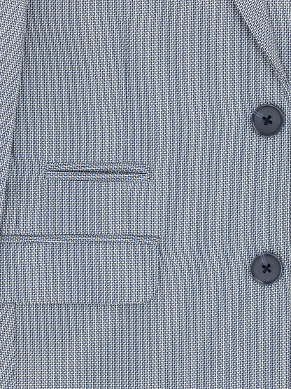 Leo & Zachary 40303 Boy's Suit - Basketweave - Navy/Silver