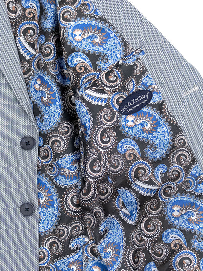 Leo & Zachary 40303 Boy's Suit - Basketweave - Navy/Silver