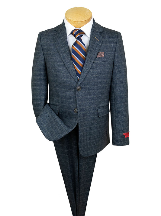 Leo & Zachary 40330 Boy's Suit - Plaid - Navy/Camel