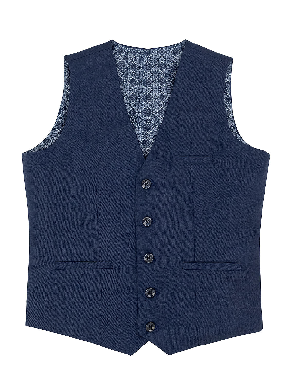 Leo & Zachary 40349 Boy's Vested Suit - Solid - Blue