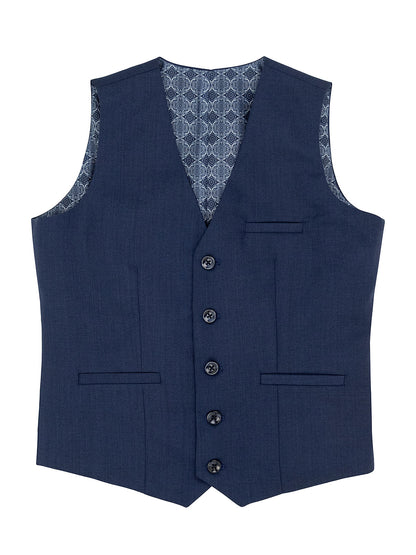 Leo & Zachary 40349 Boy's Vested Suit - Solid - Blue