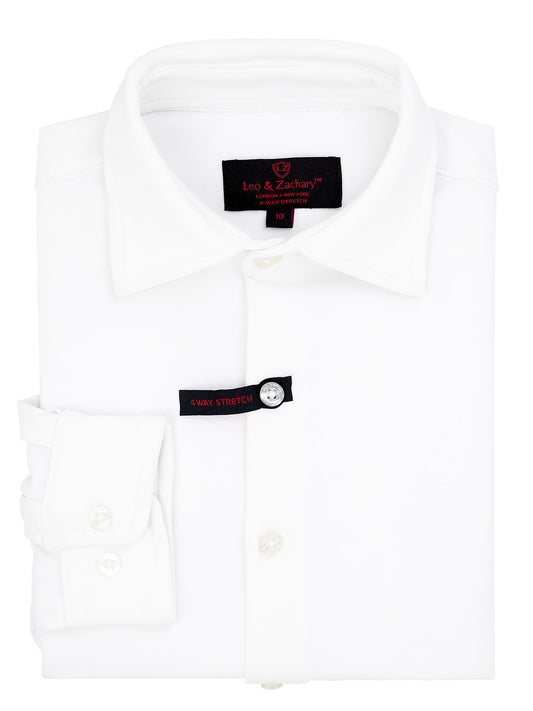 Leo & Zachary 40368 Boy's Dress Shirt - Stretch - White
