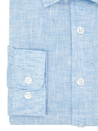 Leo & Zachary 40404 Boy's Long Sleeve Sport Shirt - Linen - Sky