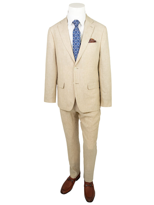 Tommy Hilfiger 40450 Young Men's Suit Jacket - Linen - Tan