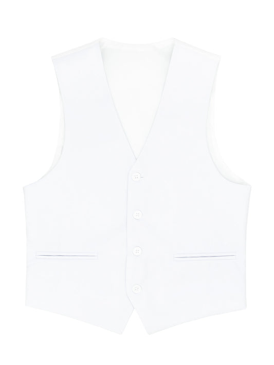 Michael Adam 40498V Boy's Vest - Solid - White