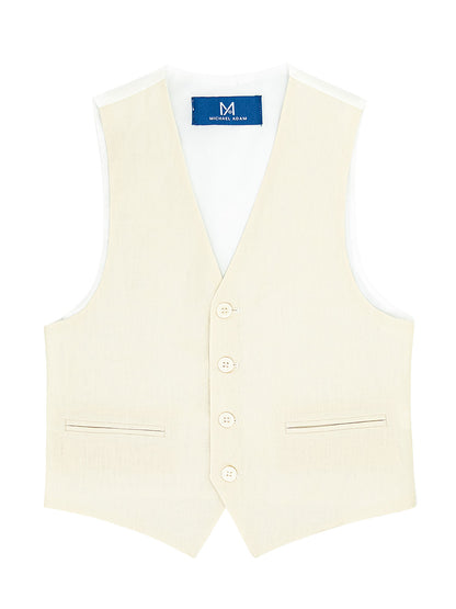 Michael Adam 40642V Boy's Vest - Linen - Ivory