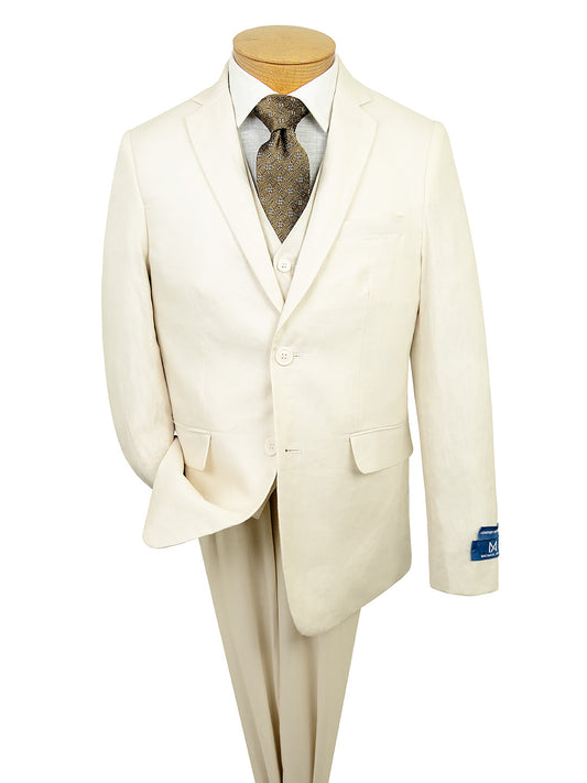 Michael Adam 40642 Boy's Suit Jacket - Linen - Ivory