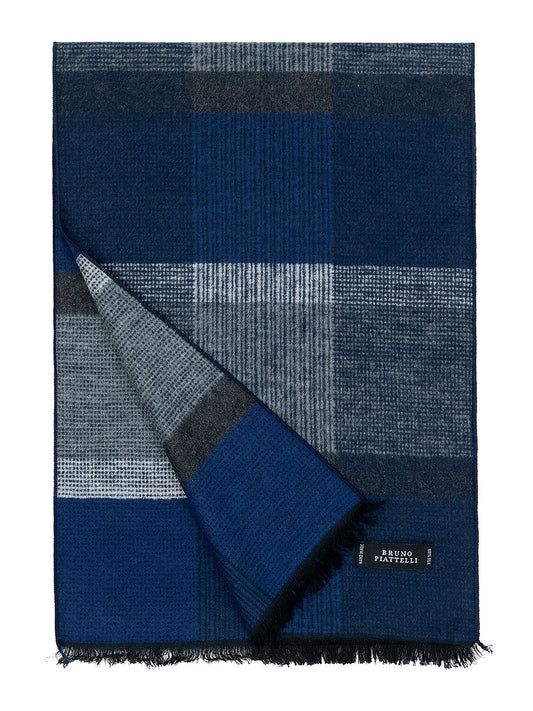Bruno Piattelli 40695 Young Men's Scarf - Block - Blue/Grey