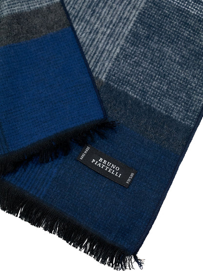 Bruno Piattelli 40695 Young Men's Scarf - Block - Blue/Grey
