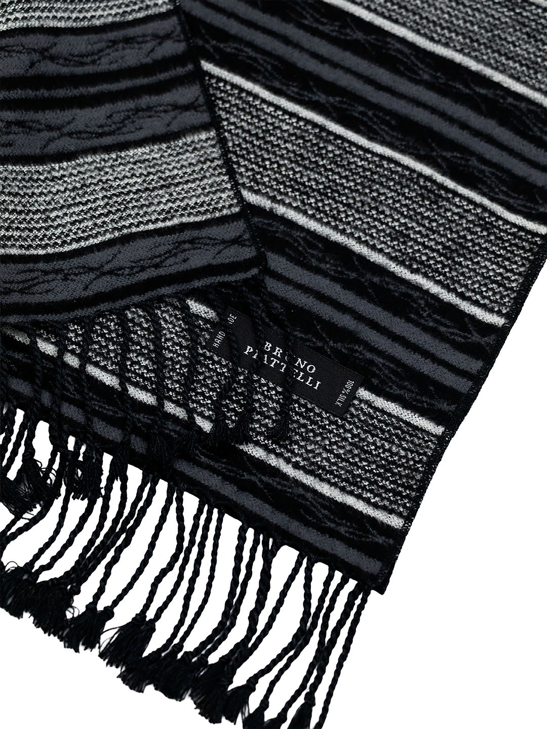 Bruno Piattelli 40697 Young Men's Scarf - Stripe - Black/Grey