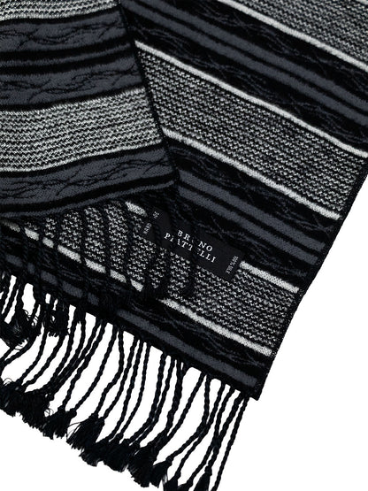 Bruno Piattelli 40697 Young Men's Scarf - Stripe - Black/Grey