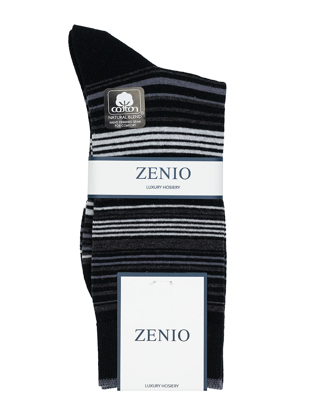 Zenio 40700 Boys' Socks - Stripe - Black/Grey