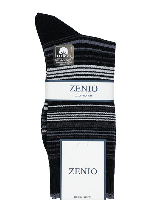 Zenio 40700 Boys' Socks - Stripe - Black/Grey