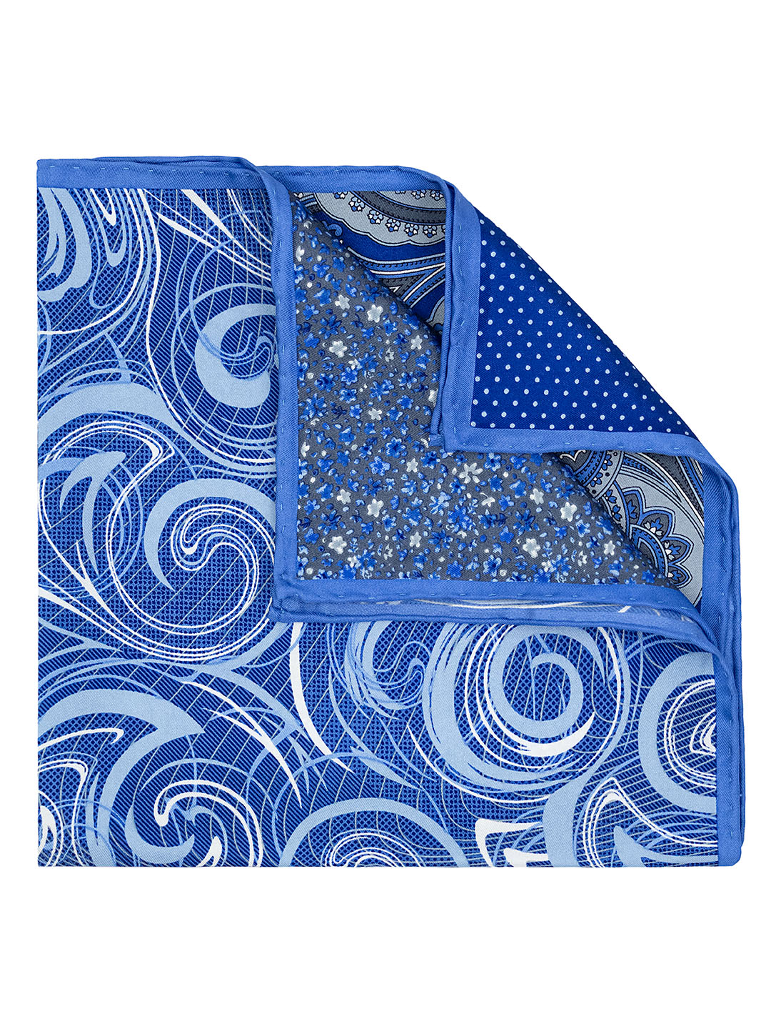 Heritage House 40706 Pocket Square - 4-in-1 - Blue/Grey