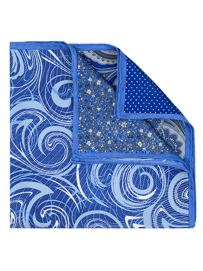 Heritage House 40706 Pocket Square - 4-in-1 - Blue/Grey