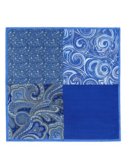 Heritage House 40706 Pocket Square - 4-in-1 - Blue/Grey