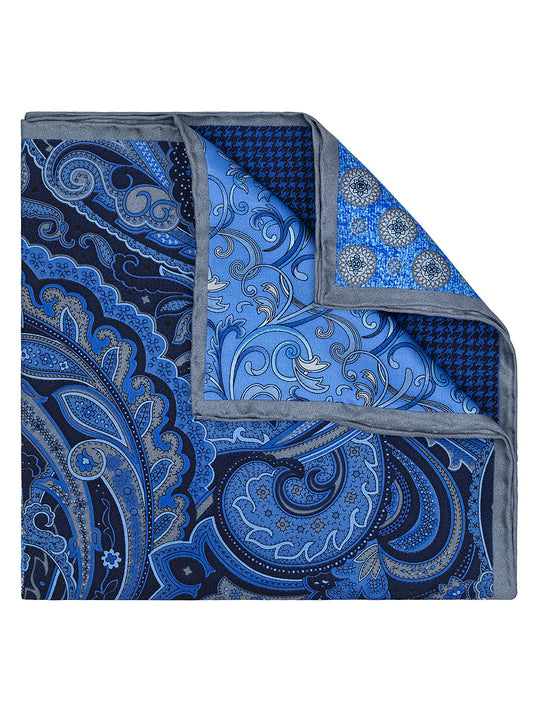 Heritage House 40708 Pocket Square - 4-in-1 - Blue/Grey