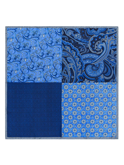 Heritage House 40708 Pocket Square - 4-in-1 - Blue/Grey