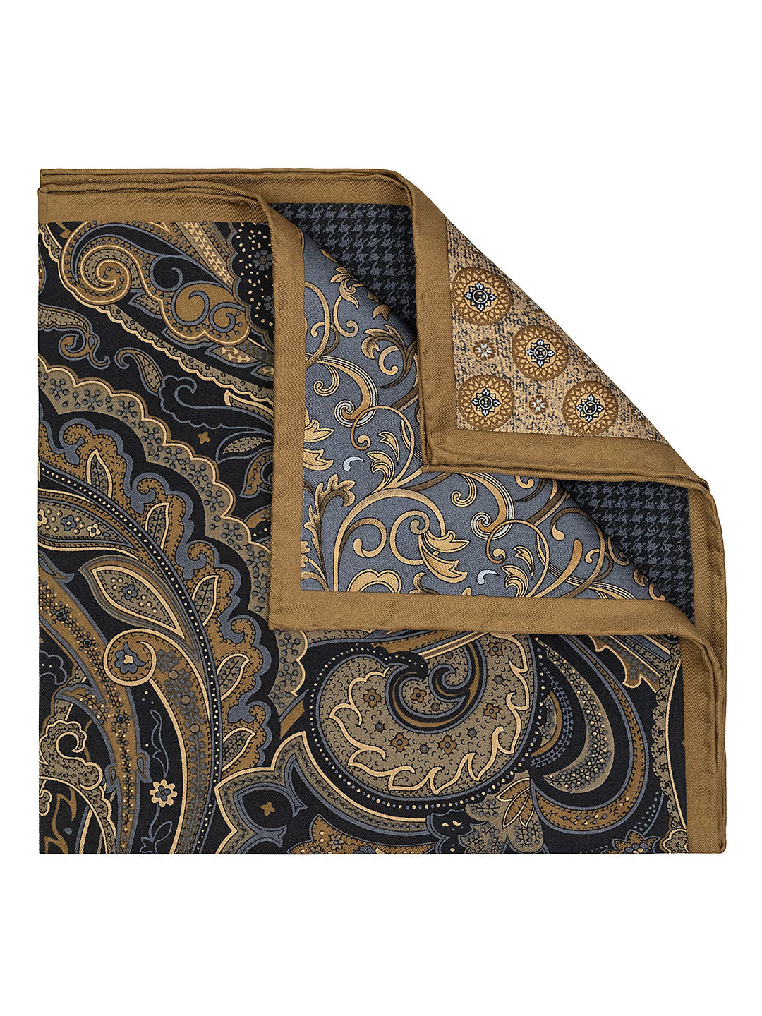 Heritage House 40709 Pocket Square - 4-in-1 - Black/Brown