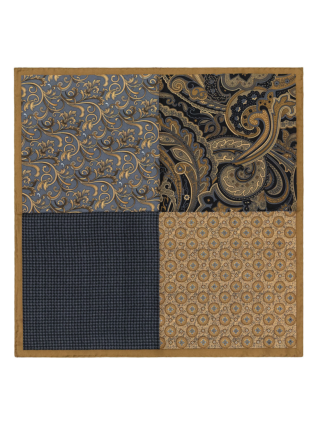 Heritage House 40709 Pocket Square - 4-in-1 - Black/Brown