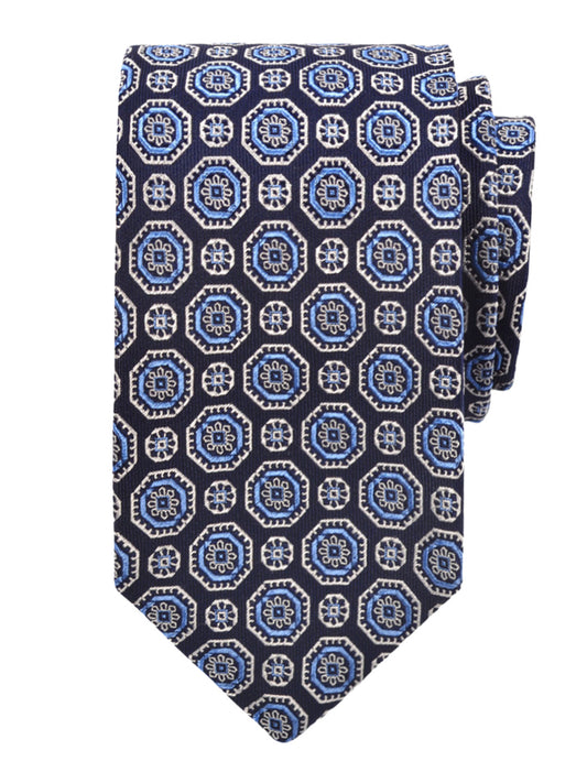 Dion 40787 Boy's Tie - Octagon Medallion - Navy/Silver