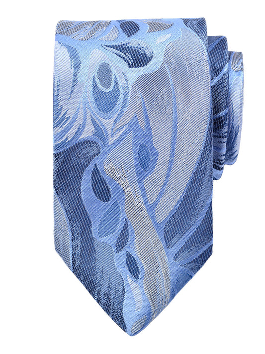Dion 40792 Boy's Tie - Abstract Petals - Powder/Silver