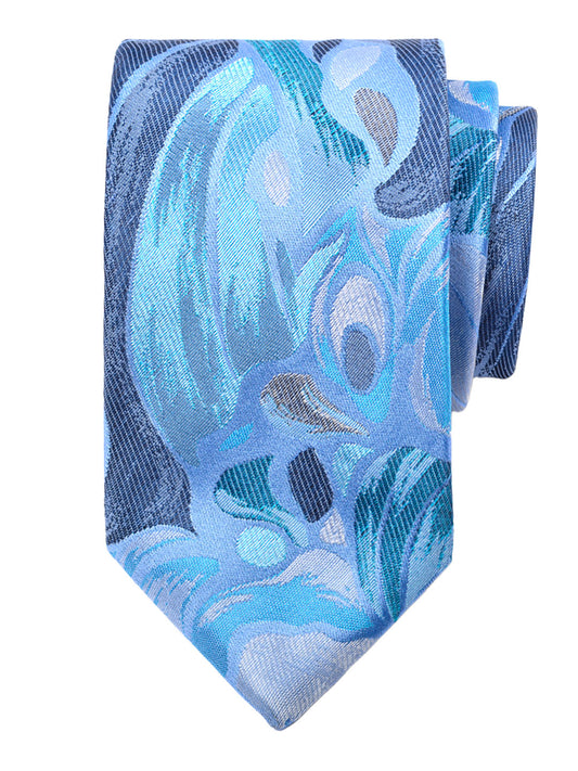 Dion 40795 Boy's Tie - Abstract Petals - Powder/Silver