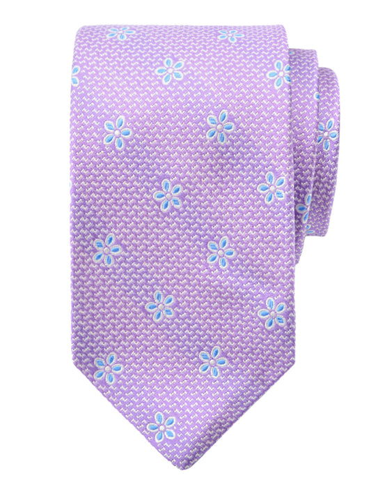 Dion 40799 Boy's Tie - Floral Neat - Lilac/Aqua