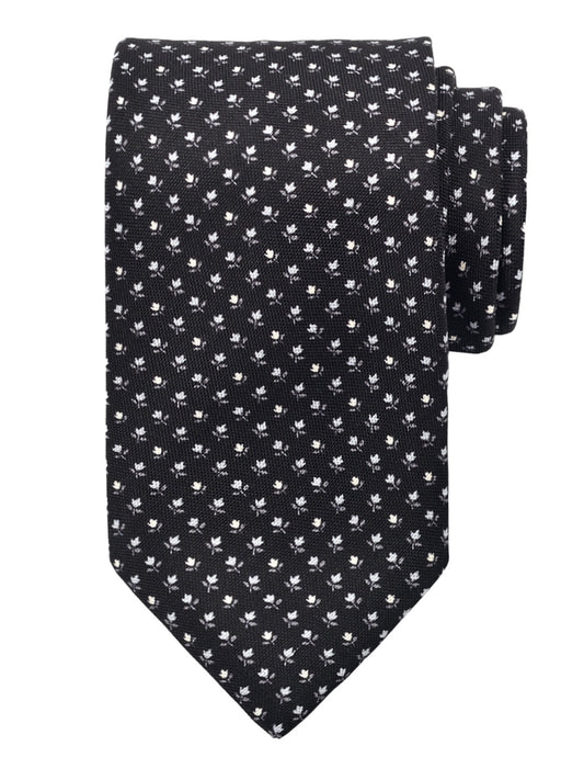 Dion 40805 Boy's Tie - Tulips - Black/Silver